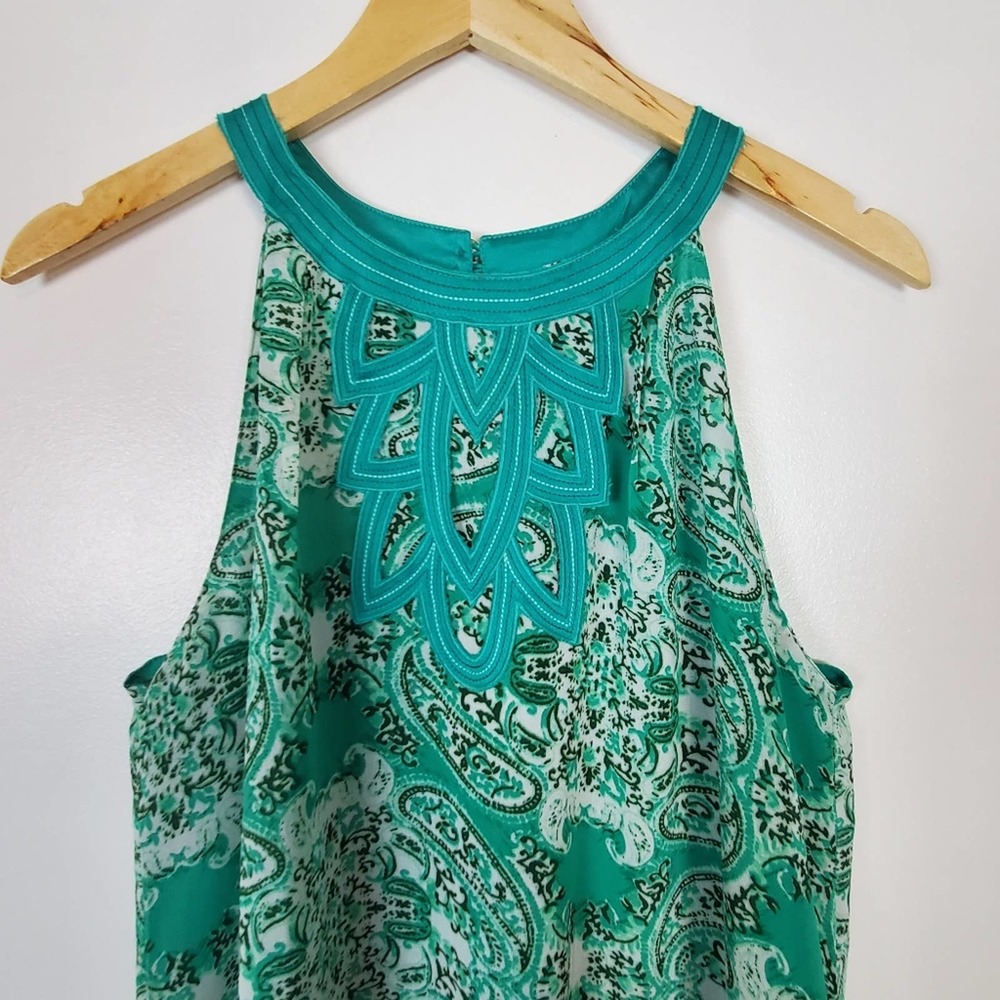Umgee halter dress green paisley pattern - Picture 6 of 7